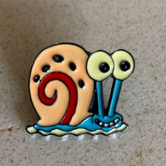 Cute enamel "Gary the Snail" push Lapel pin. - Picture 6 of 7